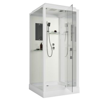 Душевая кабина Niagara Standart ST100/15Q (100х100х215) квадрат,поддон 15см,распашная,проф.белый,3 места — фото 2, Душевые кабины