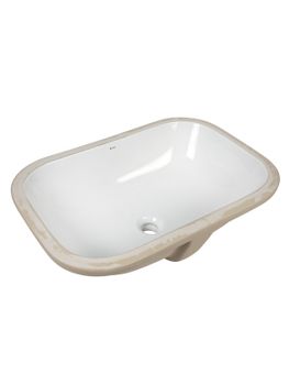 BOND S95-600 Раковина встраиваемая под столешницу 60х40х20см прямоугольная белая с переливом — фото 5, Раковины встраиваемые сверху