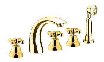 Смеситель на борт ванны Fiore MARGOT 26OO0608, золото — фото 1, Смесители на борт ванны