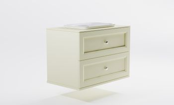 Тумба Классик 90см 2ящ RAL1013 мат., раковина Ретро бел глянц, столешница Solid в цвете 4631177715815 — фото 3, Тумбы с раковиной