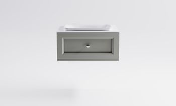 Тумба Классик 80 с 1ящ NCS S 3502-Y мат. с раковиной Ретро бел гл. и столешницей Solid бел гл. 4631177714061 — фото 1, Тумбы с раковиной