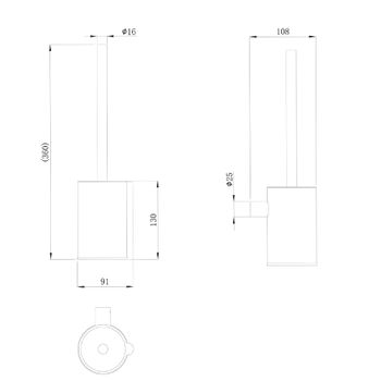 Ершик для унитаза Raiber RPB-80010, черный — фото 2, Ершики для унитаза