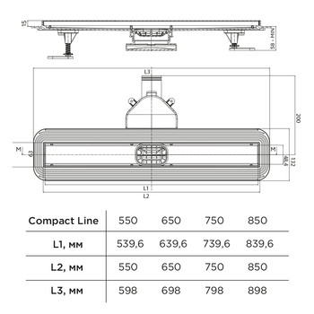 Душевой лоток BETTOSERB Compact Line Matte Black 750 13702511BM — фото 1, Душевые лотки