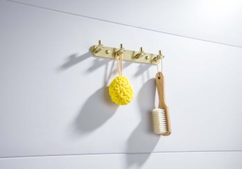 Товар: AQ4123BG ЕВРОПА планка с 4 крючками, шлиф. золото - фото 4 AQ4123BG ЕВРОПА планка с 4 крючками, шлиф. золото — фото 4, Крючки для полотенец