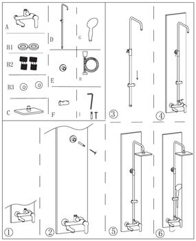 Душевая стойка Aquanet Passion S3 AF300-72-S-B — фото 2, Душевые стойки
