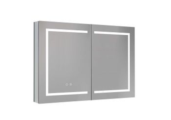 Шкаф зеркало для ванной с подсветкой Aquatek AQ7104-MLC, прямоугольное, сенсорное управление, 1000*700*133 — фото 4, Зеркальные шкафы в ванную