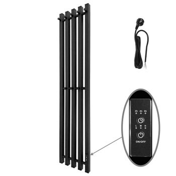 Полотенцесушитель электрический INARO ПРОФИЛЬНЫЙ 1200х240 правый, скр.монтаж, СНШ, черный матовый(RAL 9005), (Ferrum, 8 крючков), Маргроид Inaro-12024-1081-9005R — фото 5, Электрические полотенцесушители