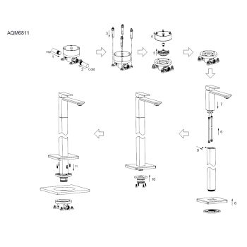 Товар: AQM6811BG Savona Смеситель для напольной раковины (монт. часть в комплекте), золото шлифованное - фото 2 AQM6811BG Savona Смеситель для напольной раковины (монт. часть в комплекте), золото шлифованное — фото 2, Смесители для раковины