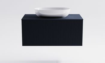 Тумба М-40 100см 1ящ RAL7024 мат./волна, раковина Атрия бел гл, столешница Solid в цвете 4631177714924 — фото 2, Тумбы с раковиной