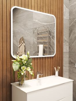 BOND M39ZE-10080 Зеркало прямоугольное 100х80см с LED подсветкой и сенсорным диммером — фото 11, Зеркала в ванную комнату