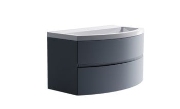 Нижний шкаф Венеция2.0 100 с 2 ящиками серо-голубой (NCS S 3005-R80B матовый) + Раковина "Венеция 100" 03100002ncss3005-r80b+04010019 — фото 3, Тумбы с раковиной