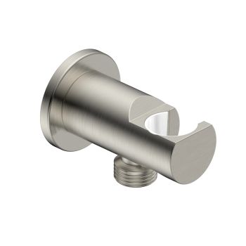 AQM8714BN Siena Выход из стены с держателем, никель шлифованная — фото 1, Шланговые подключения