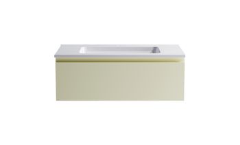 Нижний шкаф Альфа 90 с 1 ящиком бежевый (RAL1013 матовый) + Раковина "Альфа 90" 03060006ral1013+04010008 — фото 1, Тумбы с раковиной