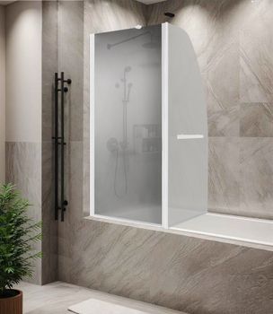 Шторка F03F для ванной, распашная PARLY (130x120) — фото 1, Шторки для ванной распашные