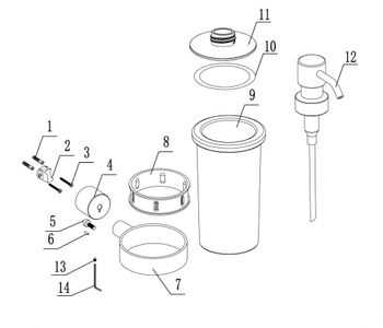 Диспенсер с держателем ABBER Osten 316 AA185A9BST сталь брашированная — фото 2, Диспенсеры для жидкого мыла