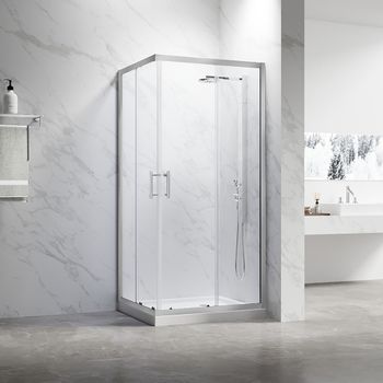 Товар: Душевой угол Veconi Rovigo RV-27CH, 800х800х1900, хром, стекло прозрачное RV27CH-8080-01-C8 - фото 1 Душевой угол Veconi Rovigo RV-27CH, 800х800х1900, хром, стекло прозрачное RV27CH-8080-01-C8 — фото 1, Душевые уголки