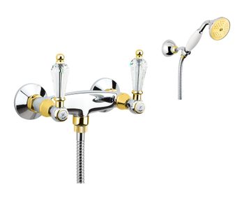 Смеситель для душа Fiore GIOIELLI (SWAROVSKI®) 08CO0602, хром/золото — фото 1, Смеситель для душа