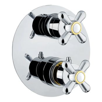 Смеситель для душа встраиваемый с термостатом Webert Armony AM970902017, хром/золото — фото 1, Смеситель для душа
