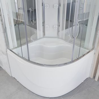 Душевая кабина Niagara Ultra NG-708-01 (90х90х220) высокий поддон(48см),стекло прозрачное с рисунком,4 места 7080164 — фото 7, Душевые кабины