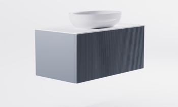 Тумба М-40 100см 1ящ цв NCS S 3005-R80B мат./волна, раковина Атрия бел гл., столешница Solid бел гл. 4631177713286 — фото 4, Тумбы с раковиной