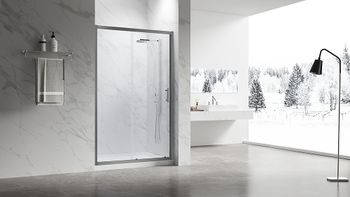 Душевая дверь Veconi Vianno VN-55GM, 1500x1950, Оружейная сталь, стекло прозрачное VN55GM-150-01-C8 — фото 1, Душевые двери в нишу