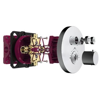 AQM8405CR Набор для комплектации душа с термостатом и регулировкой напора, хром — фото 2, Душевые системы