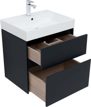 Товар: Тумба с раковиной Aquanet Бруклин 60 цв. антрацит матовый 00312875 - фото 11 Тумба с раковиной Aquanet Бруклин 60 цв. антрацит матовый 00312875 — фото 11, Тумбы с раковиной