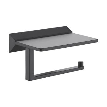 Держатель для туалетной бумаги с полочкой Rose RG1605H, черный — фото 1, Держатели туалетной бумаги