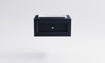 Тумба Классик 80 1ящ RAL7024 мат., раковина Ретро бел глянц, столешница Solid в цвете 4631177715525 — фото 1, Тумбы с раковиной