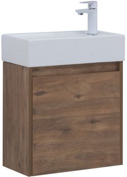 Тумба под раковину Aquanet Nova Lite 50 дуб рустикальный (1 дверца) 00298855 — фото 1, Тумбы под раковину