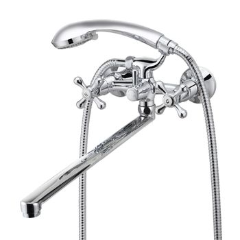 Promotion Смеситель для ванны, круг.пов.излив 300мм держ.на теле лейка, р/ДВ, хром, LM, LM6048C — фото 1, Лейки для душа