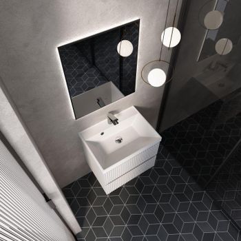 AQM900160WH "S1" тумба под умывальник подвесная 60 см., цвет белый глянец. — фото 3, Тумбы под раковину