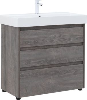 Тумба под раковину Aquanet Nova Lite 85 дуб рошелье (3 ящика) 00302476 — фото 1, Тумбы под раковину