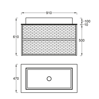 Комплект Мебели "VARIANT COMPACT" 910/510/470 14000025 — фото 2, Комплекты мебели для ванной