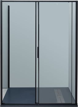 Душевая дверь Aquanet Pleasure Evo 140 AE65-N140-BT профиль черный, прозрачное стекло — фото 15, Душевые двери в нишу