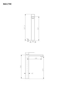 BOND Smart B68-2700 Смеситель однорычажный без донного клапана для раковины — фото 19, Смесители для раковины