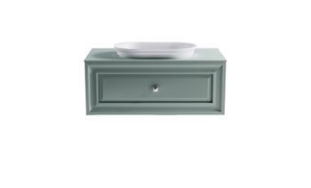 Тумба Шарм 90см 1ящ NCS S 3005-b80g мат., раковина Шарм бел гл, столешница Solid в цвете 4631177715068 — фото 1, Тумбы с раковиной