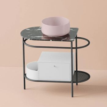 Столешница Artceram Flair 3.0 мраморная цвет marquinia black TFA009 90 — фото 1, Столешницы под раковину