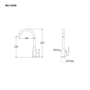 BOND Smart B61-0200 Смеситель для кухни однорычажный с поворотным изливом — фото 13, Смесители для кухни
