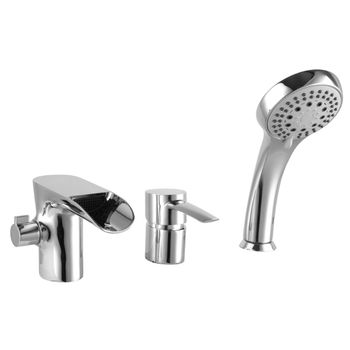 Atlantiss Смеситель для ванны, на борт 3отв. с изливом 120мм лейка, р/ОД, хром, LM, LM3245C — фото 1, Лейки для душа