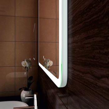 BOND M39ZE-10080 Зеркало прямоугольное 100х80см с LED подсветкой и сенсорным диммером — фото 16, Зеркала в ванную комнату