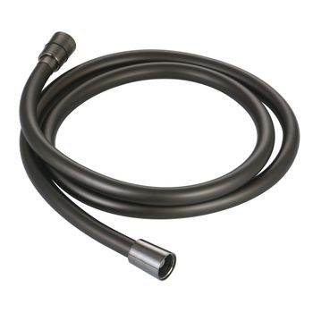 AQM1502GM Шланг душевой, ПВХ, 1500 мм, с латунными коническими гайками и защитой от перекручивания, металл — фото 1, Душевые шланги