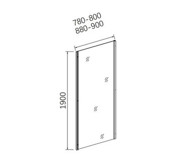 Перегородка стационарная CL90 — фото 1, Душевые перегородки
