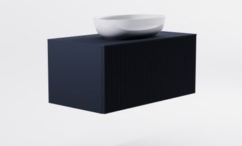 Тумба М-40 100см 1ящ RAL7024 мат./волна, раковина Атрия бел гл, столешница Solid в цвете 4631177714924 — фото 4, Тумбы с раковиной