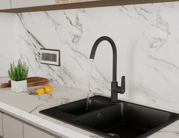 Смеситель для кухни D&K Bayern.Fürth DA1522405, черный — фото 1, Смесители для кухни