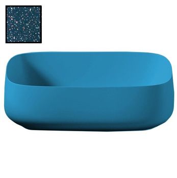 Раковина Artceram Cognac Quadro накладная без отверстий цвет Dark terrazzo COL009 88 00 — фото 2, Раковины накладные