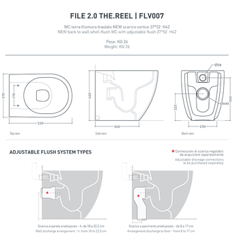 Унитаз Artceram File 2.0 напольный приставной к стене безободковый слив универсальный турбо смыв the.reel цвет белый FLV007 01 00 — фото 1, Приставные унитазы