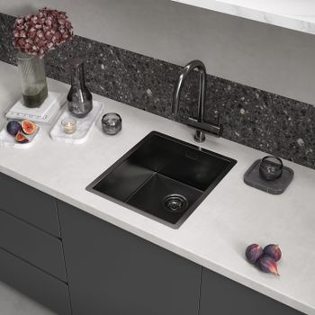 Кухонная мойка Reflexion Iseo RX2265BL оружейная сталь — фото 47, Кухонные мойки