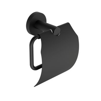 AQM7210MB Trento Держатель туалетной бумаги с крышкой, черный матовый — фото 1, Держатели туалетной бумаги