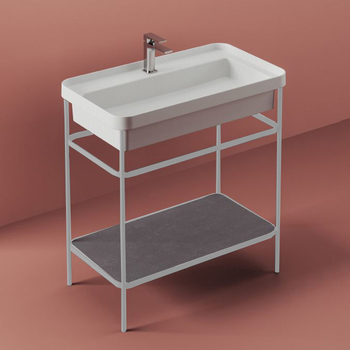 Консоль Artceram Fuori Scala металлическая для прямоугольной раковины цвет белый матовый ACA056 05 — фото 2, Консоли для раковины